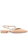 Peserico Pointed Leather Ballerina Shoes In Brown