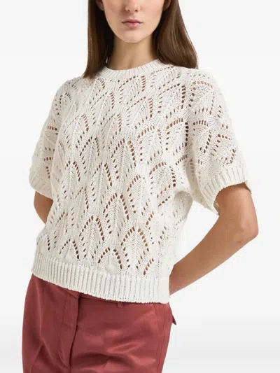 Peserico Pointelle-knit T-shirt In White