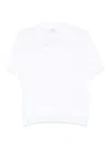 Peserico White Crepe Pure Cotton Yarn Tricot Polo