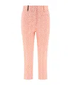 Peserico Cropped Trousers With Playful Polka-dot Pattern In Pink