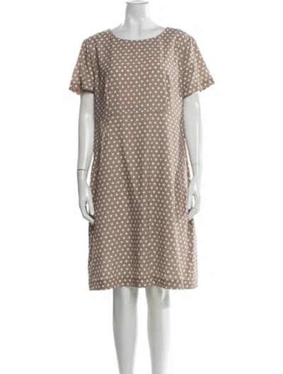 Pre-owned Peserico Polka Dot Print Knee-length Dress In Neutral