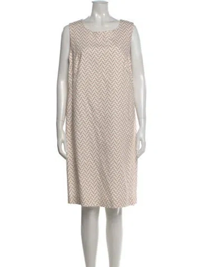 Pre-owned Peserico Polka Dot Print Knee-length Dress In Neutral