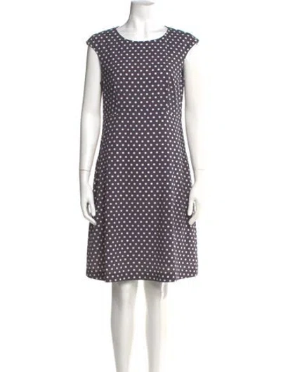Pre-owned Peserico Polka Dot Print Knee-length Dress In Purple