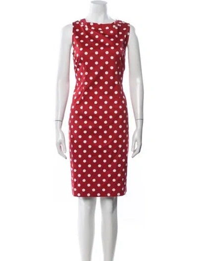 Pre-owned Peserico Polka Dot Print Knee-length Dress In Red
