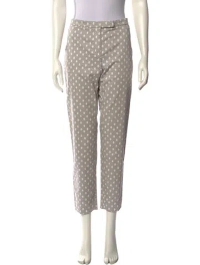 Pre-owned Peserico Polka Dot Print Straight Leg Pants In Gray