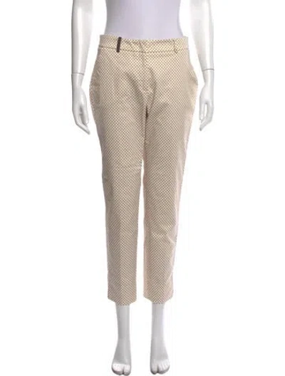 Pre-owned Peserico Polka Dot Print Straight Leg Pants W/ Tags In Neutral