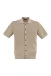 Peserico Polo Cardigan In Pure Cotton Yarn