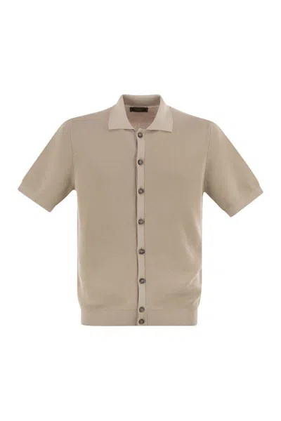 PESERICO PESERICO POLO CARDIGAN IN PURE COTTON YARN
