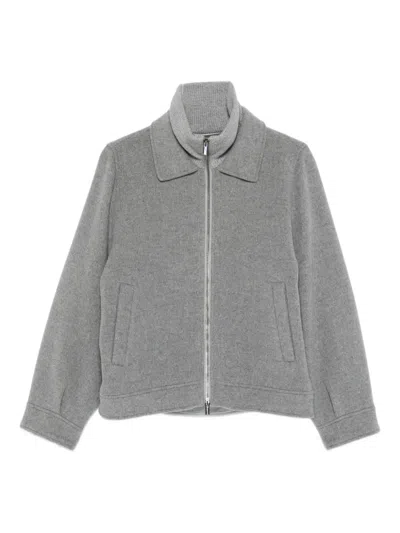 Peserico Polo-collar Jacket In Gray