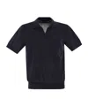 Peserico Cotton And Silk Polo Shirt In Black