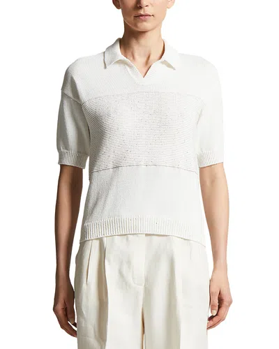 Peserico Polo Collar Sweater In Light White