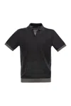 Peserico Polo Shirt In Linen And Cotton Yarn