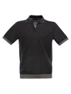 Peserico Polo Shirt In Linen And Cotton Yarn