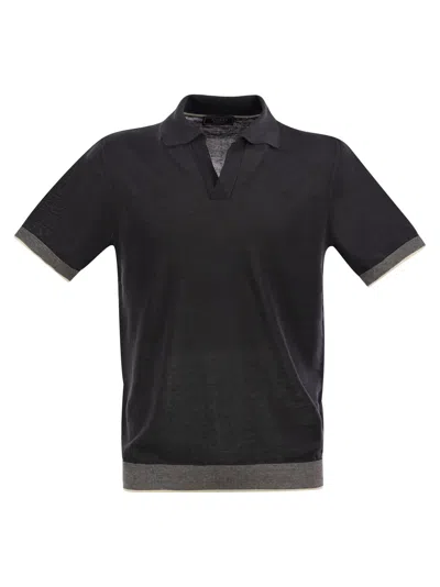 PESERICO POLO SHIRT IN LINEN AND COTTON YARN