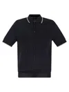 Peserico Polo Shirt In Pure Cotton Crepe Yarn In Black