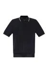 Peserico Men's Polo Shirt In Blue/beige
