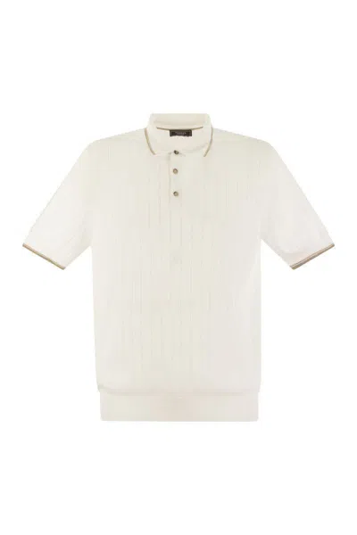 Peserico Men's Cotton Polo Shirt In White