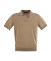 Peserico Polo Shirt In Pure Cotton Yarn In Brown