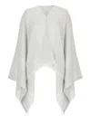 Peserico Grey Poncho With Bright Light Details