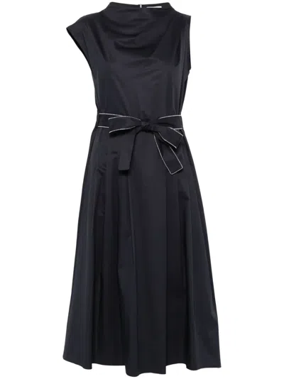 Peserico Poplin Midi Dress In Blue