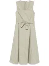 Peserico Belted Midi Dress In Green