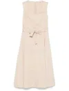 Peserico Poplin Midi Dress In Neutrals
