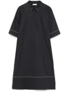 Peserico Women Light Stretch Cotton Satin Midi Dress In Blue