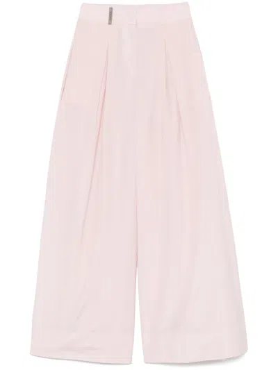 Peserico Poplin Palazzo Pants In Pink