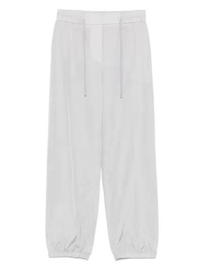 Peserico Poplin Trousers In Grey