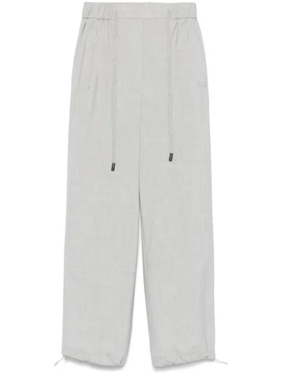Peserico Pressed-crease Straight-leg Trousers In Grey