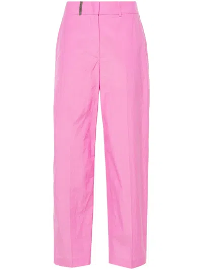 Peserico Pressed-crease Straight Trousers In Pink