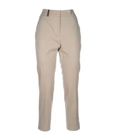 Peserico Pressed-crease Trousers In Brown