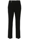 Peserico Pressed-crease Faille Tapered Trousers In Black