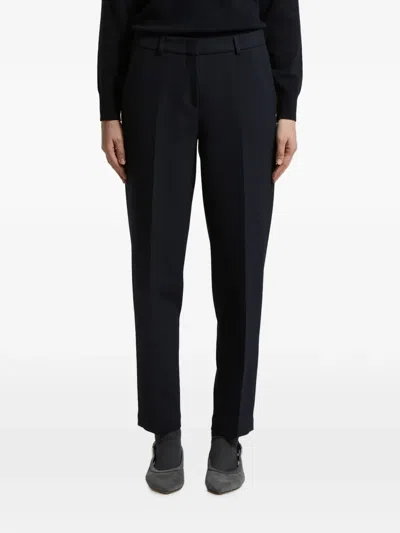 Peserico Pressed-crease Belt-loop Trousers In Blue