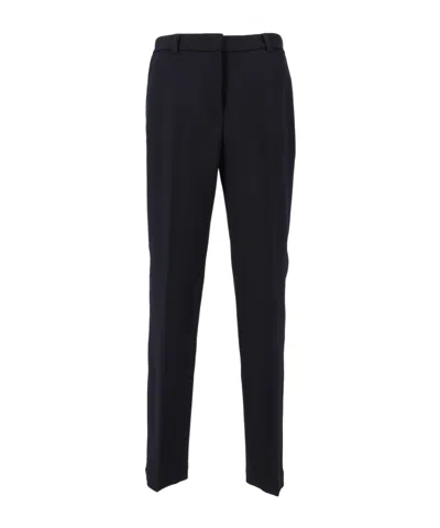 Peserico Pressed-crease Belt-loop Trousers In Blue