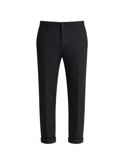 Peserico Pressed-crease Cotton Trousers In Blue
