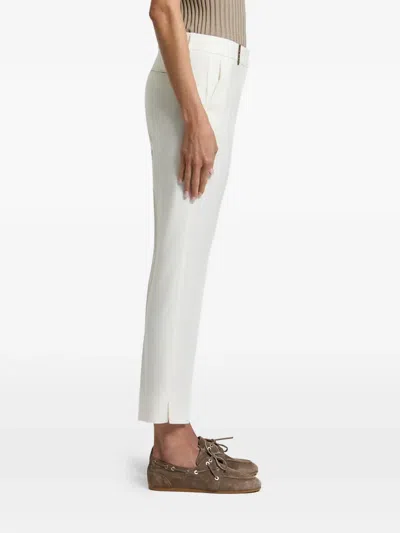 Peserico Pressed-crease Cropped Trousers In White
