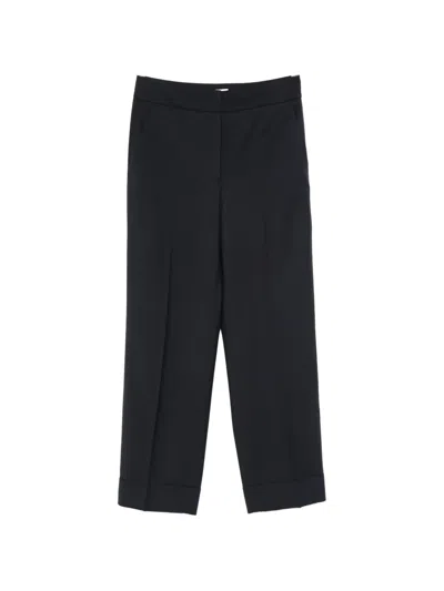 Peserico Pressed-crease Cuffed-hem Tailored Trousers In Blue