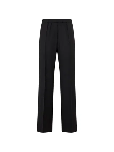 Peserico Pressed-crease Elasticated-waist Trousers In Black