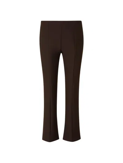 Peserico Pressed-crease Flared Trousers In Brown