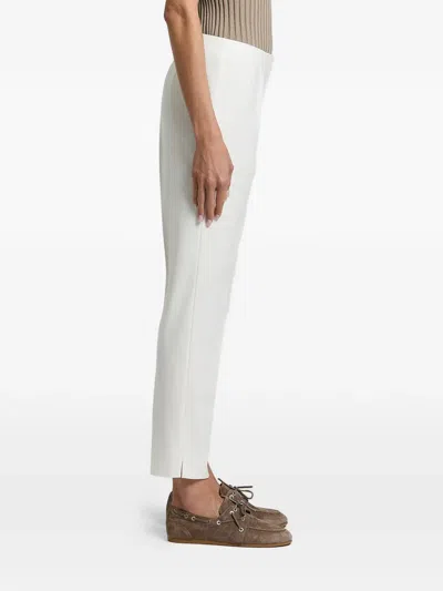 Peserico Pressed-crease Side-slit Trousers In White