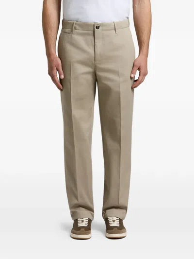 Peserico Pressed-crease Straight-leg Trousers In Neutral