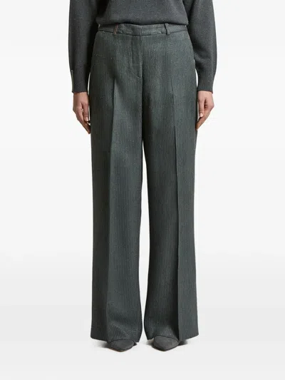 Peserico Pressed-crease Trousers In Animal Print