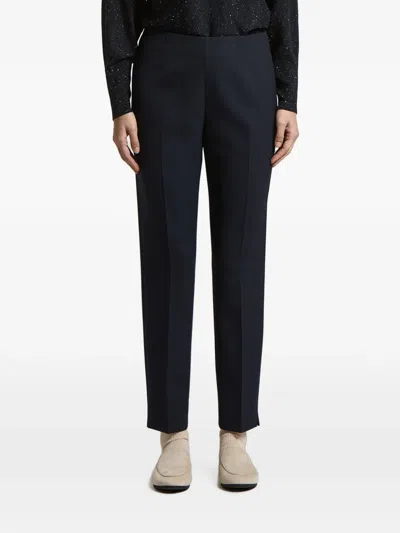 Peserico High-waisted Trousers With A Crease In Black