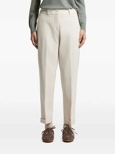 Peserico Ready To Dye Stretch Cotton Gabardine Woman Pants In Neutral