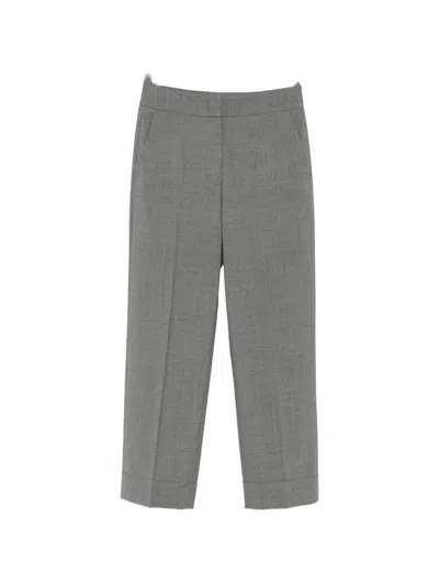 Peserico Pressed-crease Turned-up Trousers In Animal Print