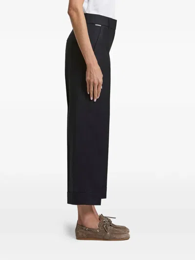 Peserico Pressed-crease Turn-up Trousers In Black