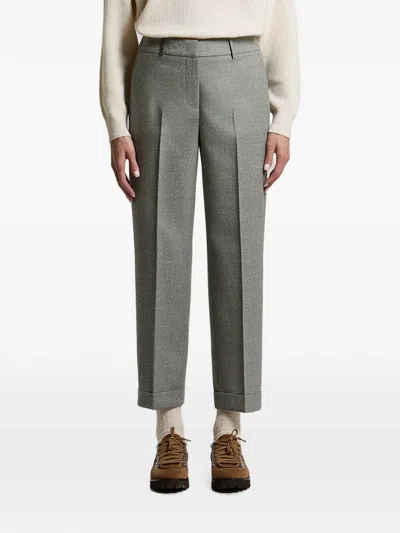 Peserico Pressed-crease Turn-up Trousers In Gray
