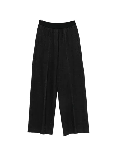 Peserico Pressed-crease Wide-leg Trousers In Black