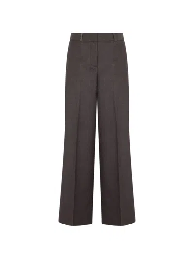 Peserico Pressed-crease Wide-leg Trousers In Brown